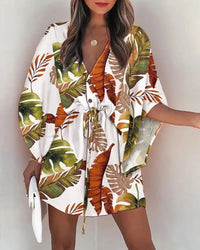 Sommerkleid mit V-Ausschnitt und Rüschenärmeln – Amira