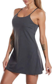 Aktives Sportkleid mit integrierten Shorts und Taschen - Liana