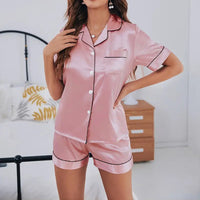 Satiniertes Sommer Pyjama Set für Damen - Veloura