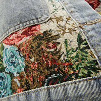 Trendige Blumen-Jeansjacke für Damen - Amaline