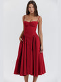 Trendiges Midi-Abendkleid mit Plissee-Saum - Amara
