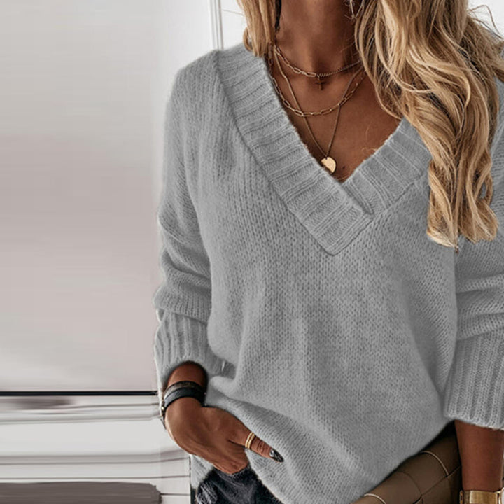 Woll-V-Ausschnitt-Pullover für Damen - Luna
