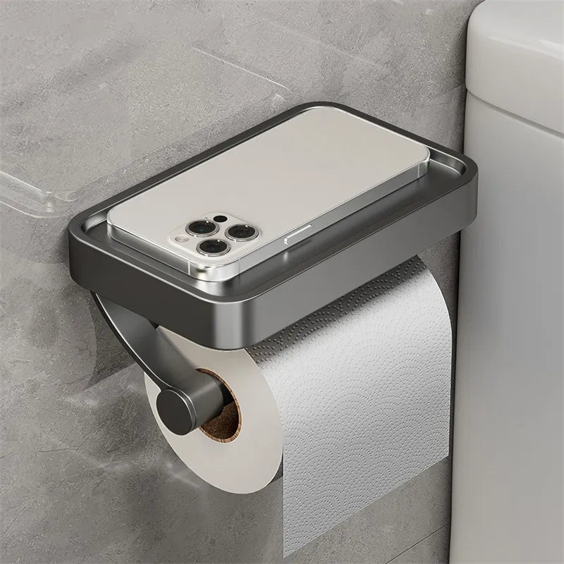 Toilettenpapierhalter mit Ablage - Stalux