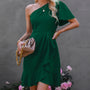Elegantes Rüschen One-Shoulder Abendkleid | Stilvolle Europäische Festmode