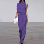 Eleganter weicher ärmelloser Jumpsuit mit weitem Bein | Damen Sommer-Jumpsuit