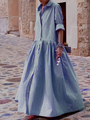 Legeres Kariertes Swingkleid mit langen Ärmeln - Sofie