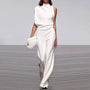 Eleganter weicher ärmelloser Jumpsuit mit weitem Bein | Damen Sommer-Jumpsuit