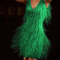 Sparkling Sequin Dress with Tassels – Celina