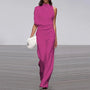 Eleganter weicher ärmelloser Jumpsuit mit weitem Bein | Damen Sommer-Jumpsuit