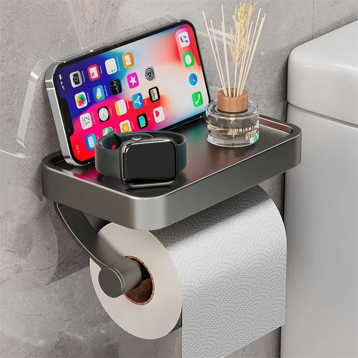 Toilettenpapierhalter mit Ablage - Stalux