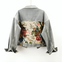 Trendige Blumen-Jeansjacke für Damen - Amaline