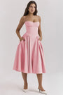 Trendiges Midi-Abendkleid mit Plissee-Saum - Amara