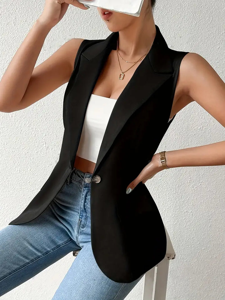 Trendiger Ärmelloser Blazer mit Knopfdetails - Yara