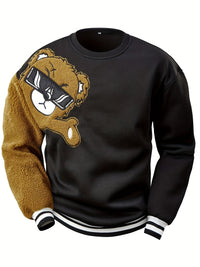 Herren Sweatshirt mit Gesticktem Cartoonbär - Jasper