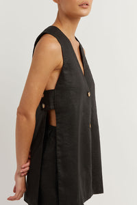 Damen-Sommer-Set mit ärmelloser Weste und Shorts mit hoher Taille – Sylvie