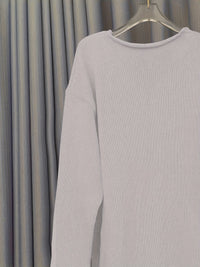 Oversize Damenpullover mit V-Ausschnitt & Mustern – Alenia