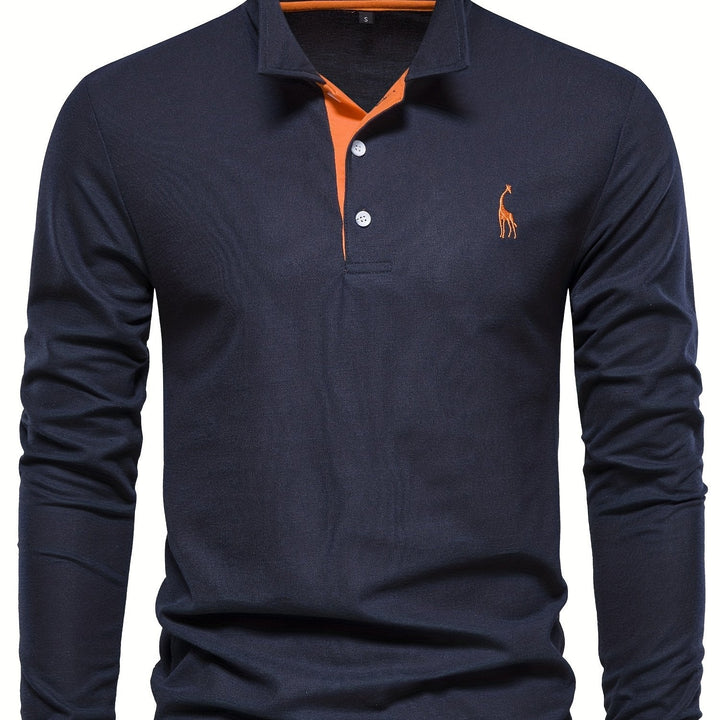 Bequemer Herren Polo mit Langen Ärmeln