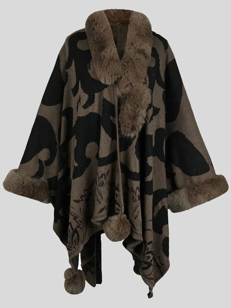 Stilvoller Winterponcho für Damen - Elora
