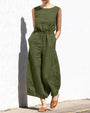 Ärmelloser Damen-Jumpsuit mit weitem Bein – Aurelia