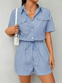 Trendy dames jumpsuit met korte mouwen voor de zomer - StreifenFrisch