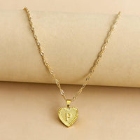 Goldene Initial Herz Anhänger Kette - Amara