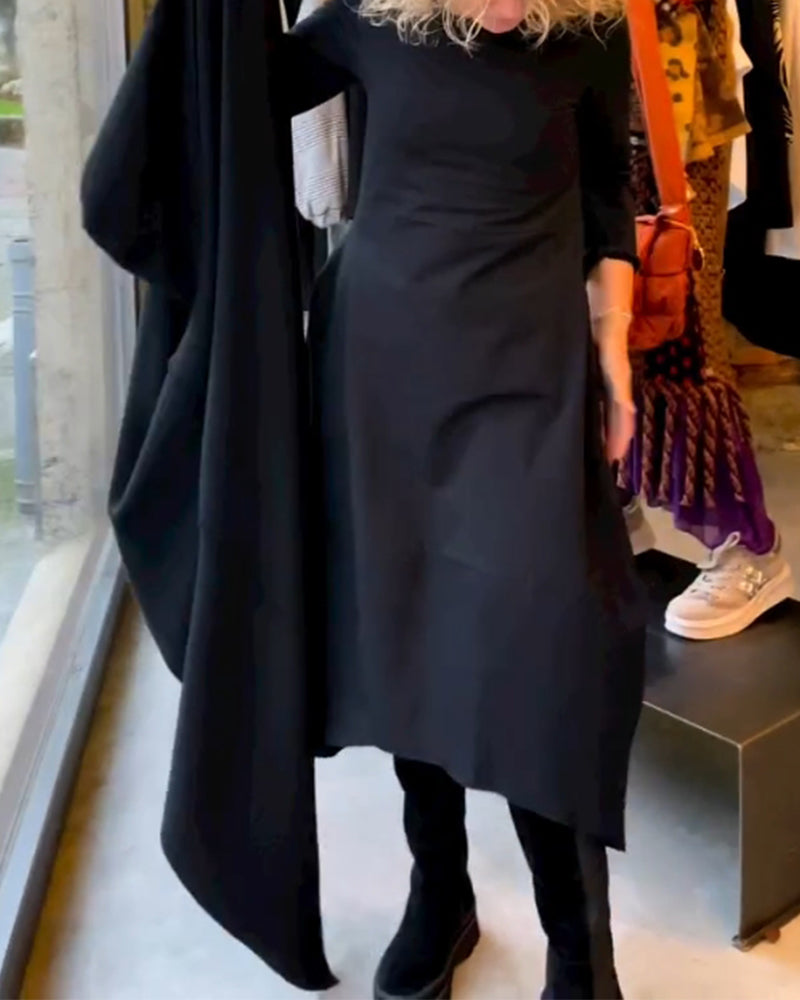 Klassisches schwarzes Midikleid - Sofia