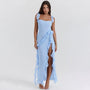 Trendiges Maxikleid mit Rüschen und Chiffon für den Sommer – Amira