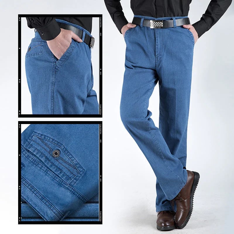 Herrenjeans mit hoher Taille und geradem Bein – Tobias