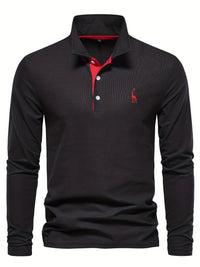 Bequemer Herren Polo mit Langen Ärmeln