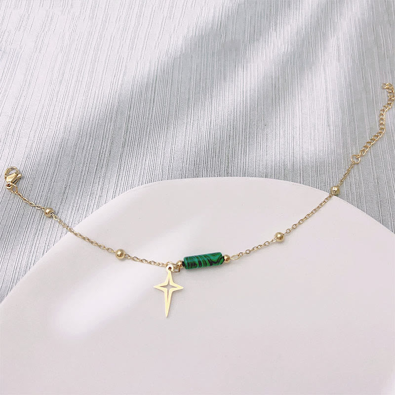 Natürliche Malachit Stern Anhänger Ohrringe, Halskette und Armband - Maria