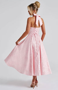 Floral Halter Midi Dress – Wedding Guest Occasion Dress 8