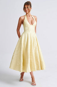 Floral Halter Midi Dress – Wedding Guest Occasion Dress 4