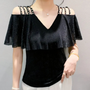 Modische V-Ausschnitt Bluse für Damen - Elvira