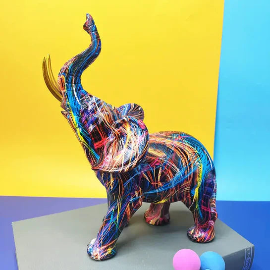 Bunte Elefanten-Skulptur - ColorSplash