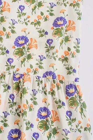 Bedrucktes ausgestelltes Midi-Kleid mit Trägern – Norelle