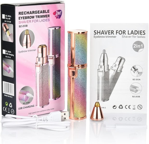 2-in-1 Reinigbarer Gesichts- & Augenbrauen-Epilierer – Silvara