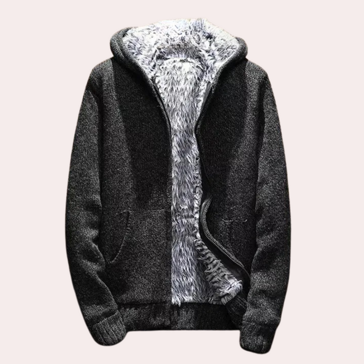 Klassische Gestrickte Kapuzenjacke für Herren - Milan