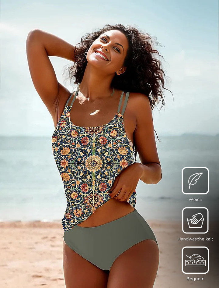 Stilvoller ärmelloser Bikini mit attraktivem Muster - SummerGlow