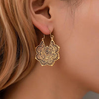 Goldene/Silberne Lotus Mandala Ohrringe - Isolde