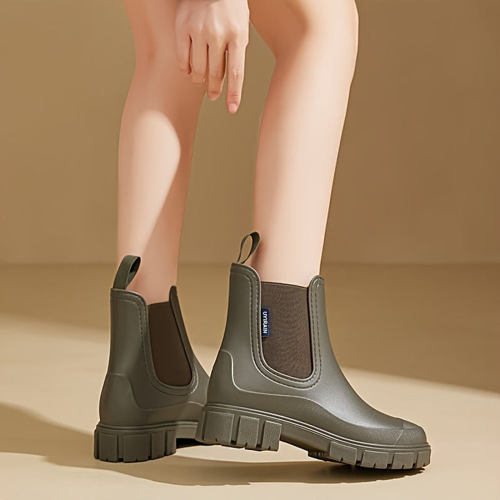 Women's waterproof mid-height rain boots with anti-slip sole – Selora