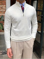 Bequemer Herrenpullover mit halbem Reißverschluss - Leonardo