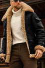 Stilvolle Camel-Leder Pilotenjacke - Leonardo
