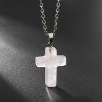 Halskette mit Kreuz aus Natürlichen Edelsteinen - Seraphina