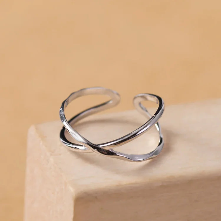 Adjustable Double Lines Ring - Lina