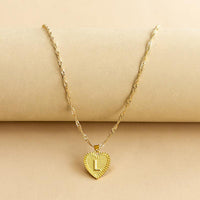 Goldene Initial Herz Anhänger Kette - Amara