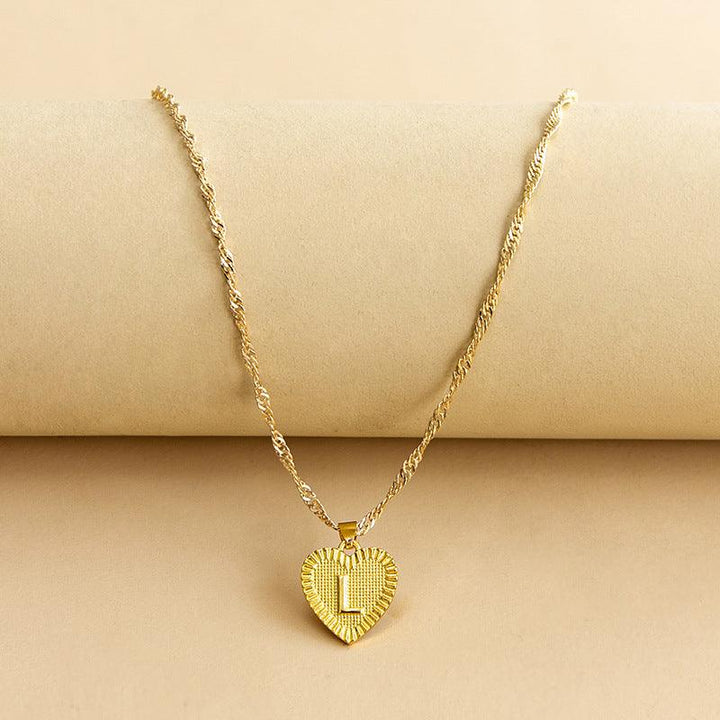 Goldene Initial Herz Anhänger Kette - Amara