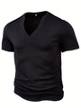 Herren-T-Shirt mit tiefem V-Ausschnitt und Struktur – Rafael