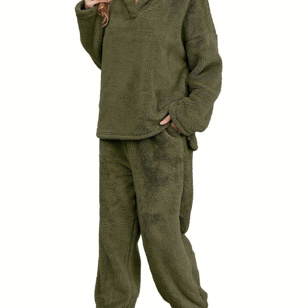 Warme Coral Fleece Dames Loungewear Set – Fenna