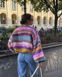 Gestreifte Strickjacke mit offenem Design - Mia