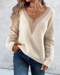Stilvoller V-Ausschnitt-Pullover - Selena
